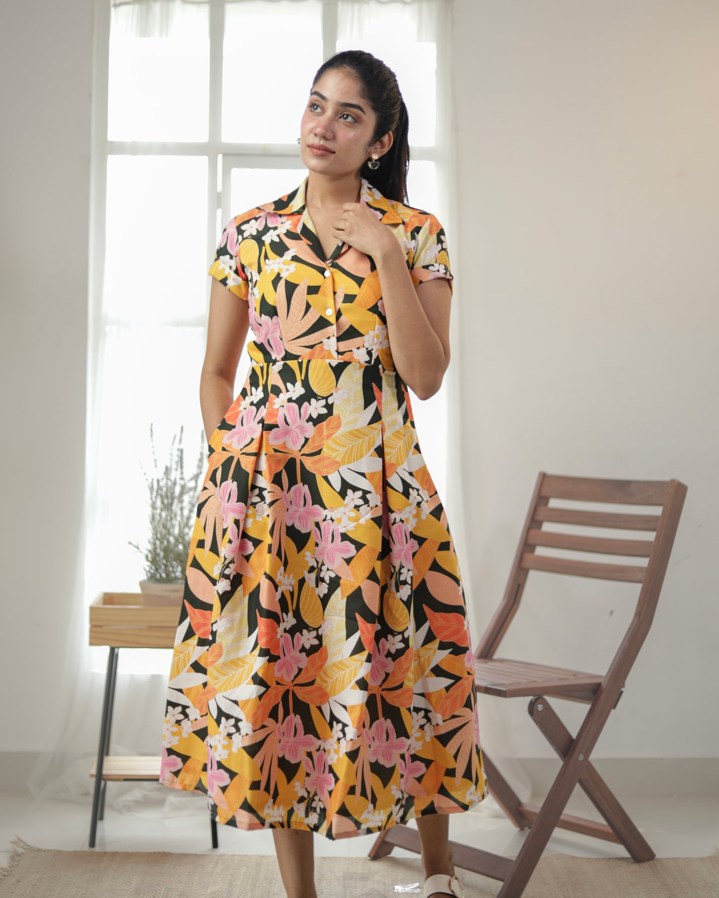 Island Green Cotton Dress - Feeding