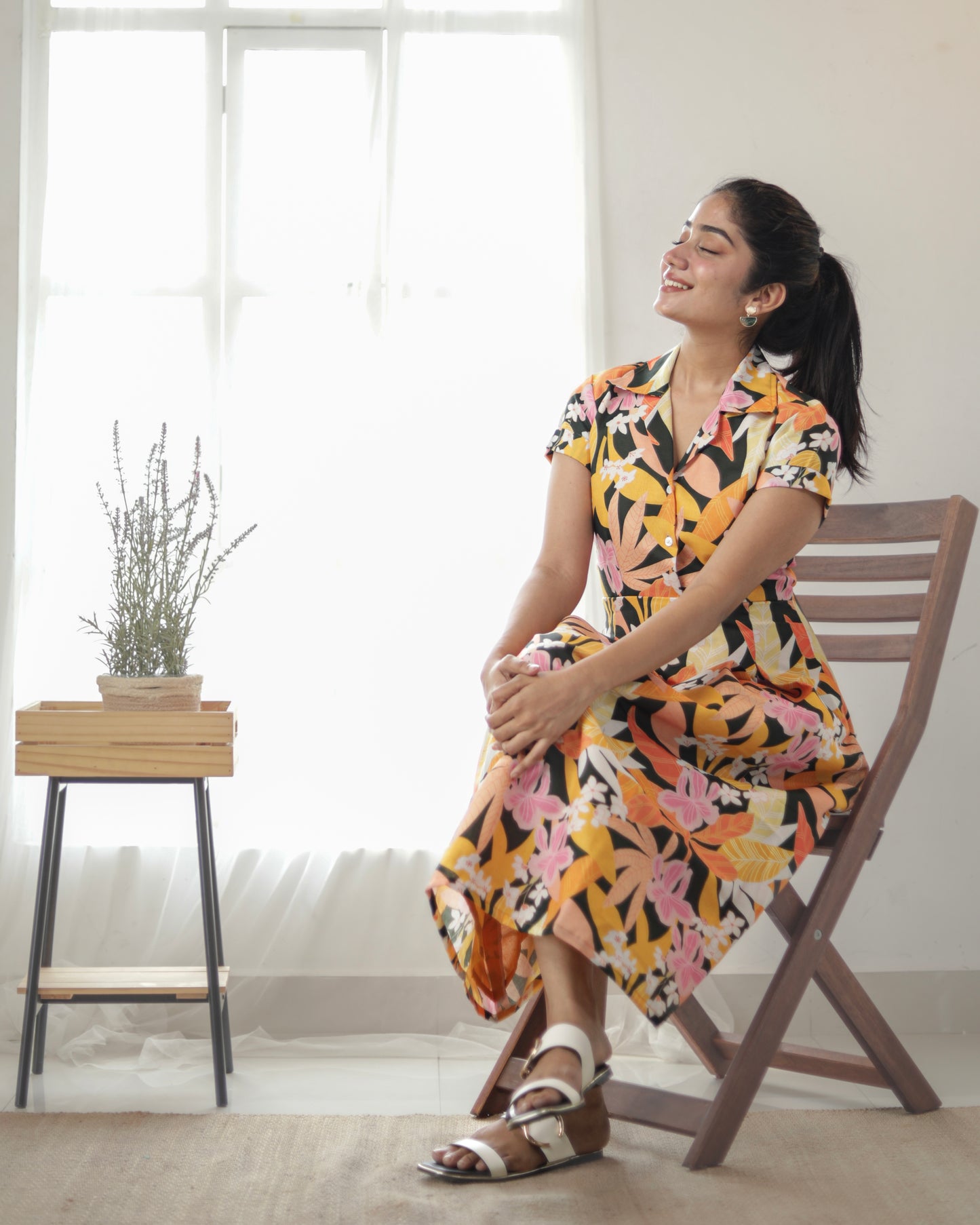 Island Green Cotton Dress - Feeding