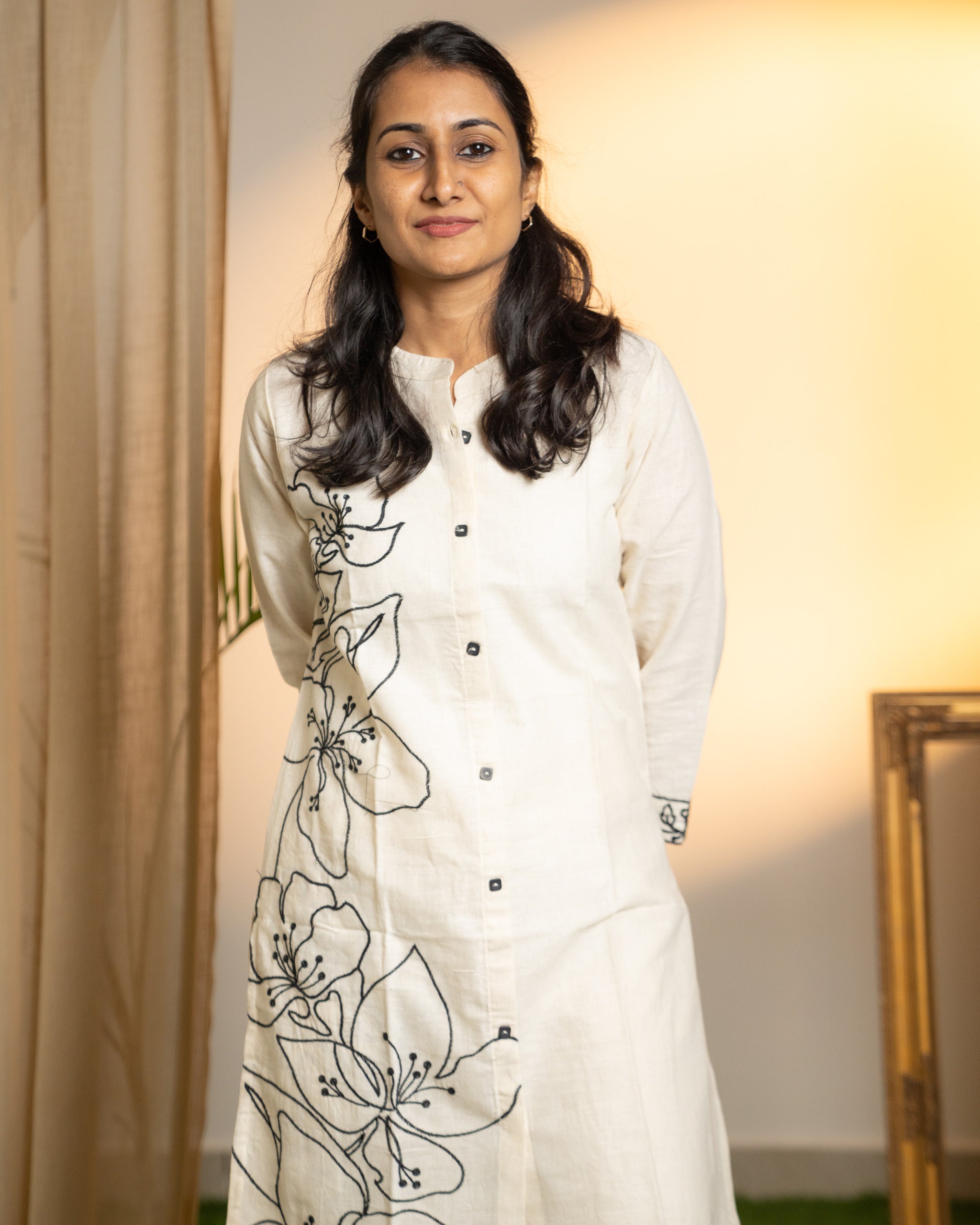 Ivory Bloom - Cotton Kurti / Co-ord set