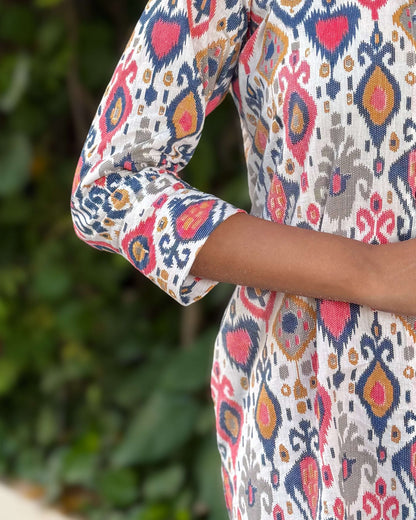 Ivory Glaze - Cotton Shirt Dress - Feeding & Regular