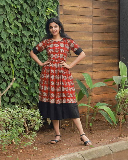 Meera - Kalamkari Dress - Feeding