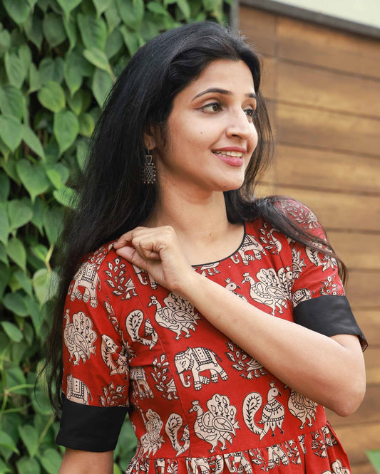 Meera - Kalamkari Dress - Feeding