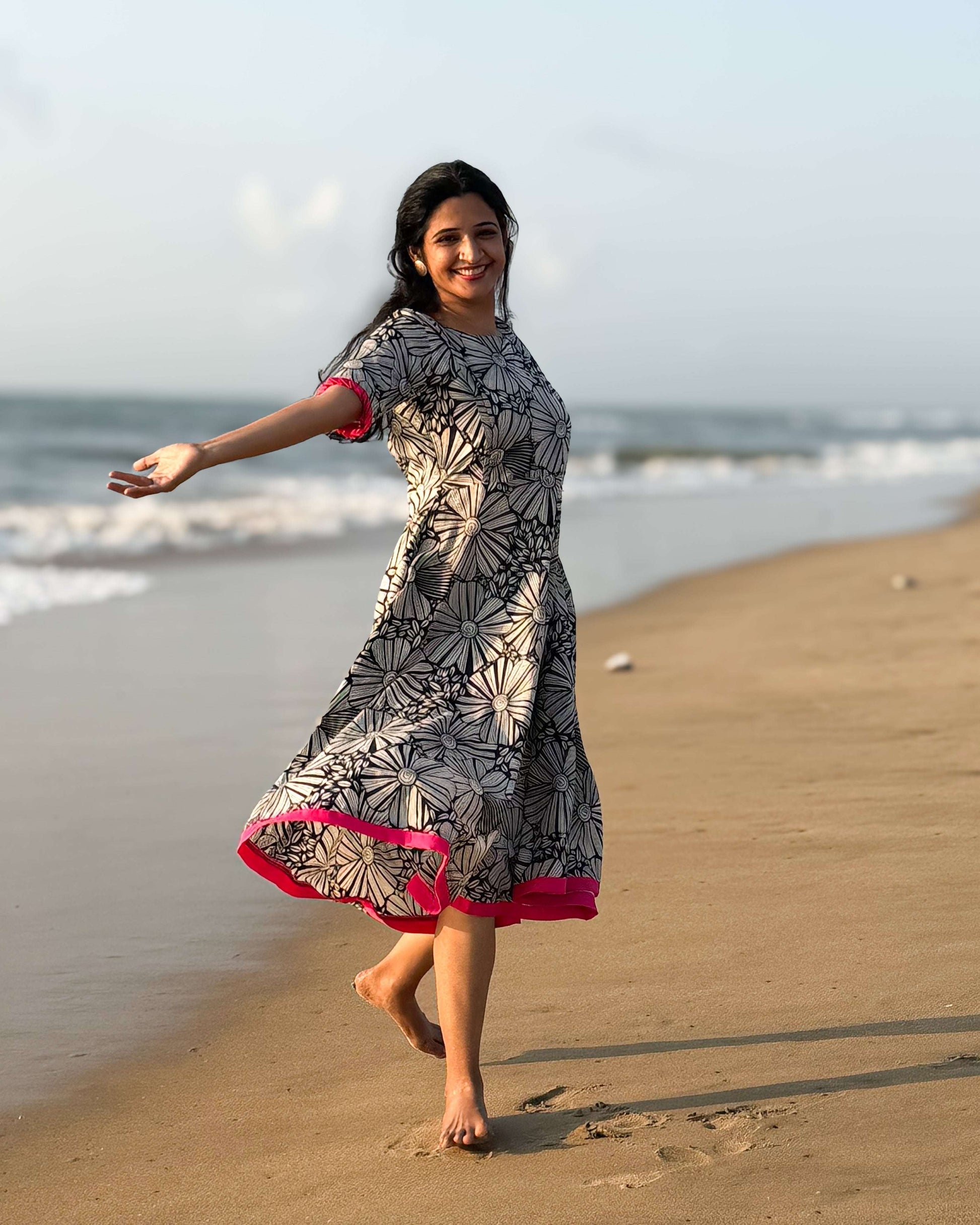 Petal Charm - Cotton Dress - Regular