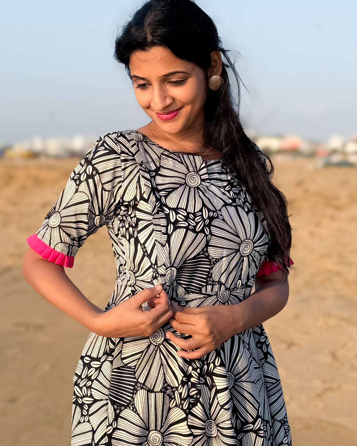 Petal Charm - Cotton Dress - Regular