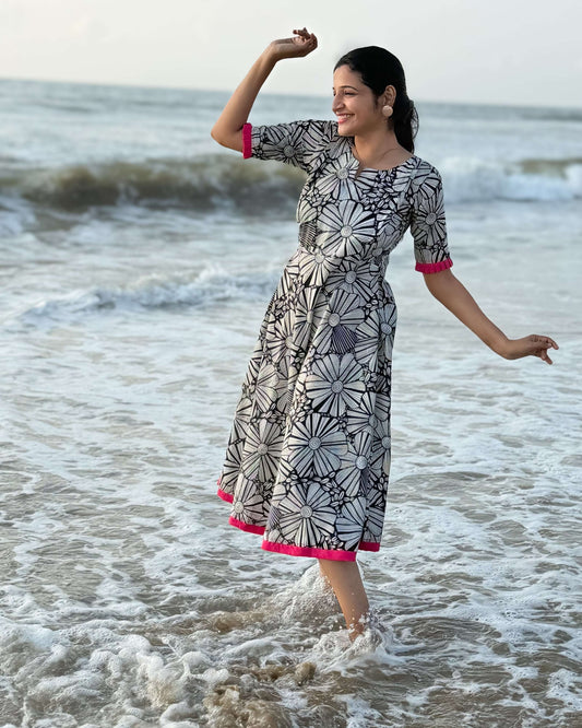 Petal Charm - Cotton Dress - Regular