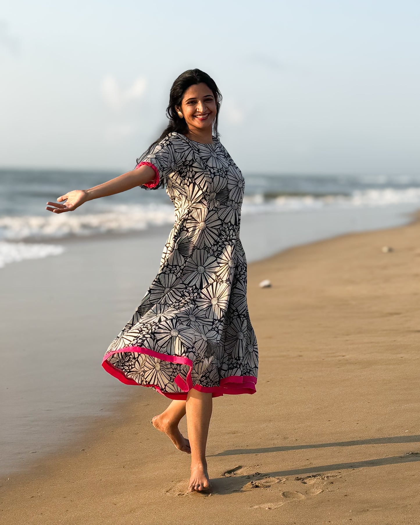 Petal Charm - Cotton Dress - Regular