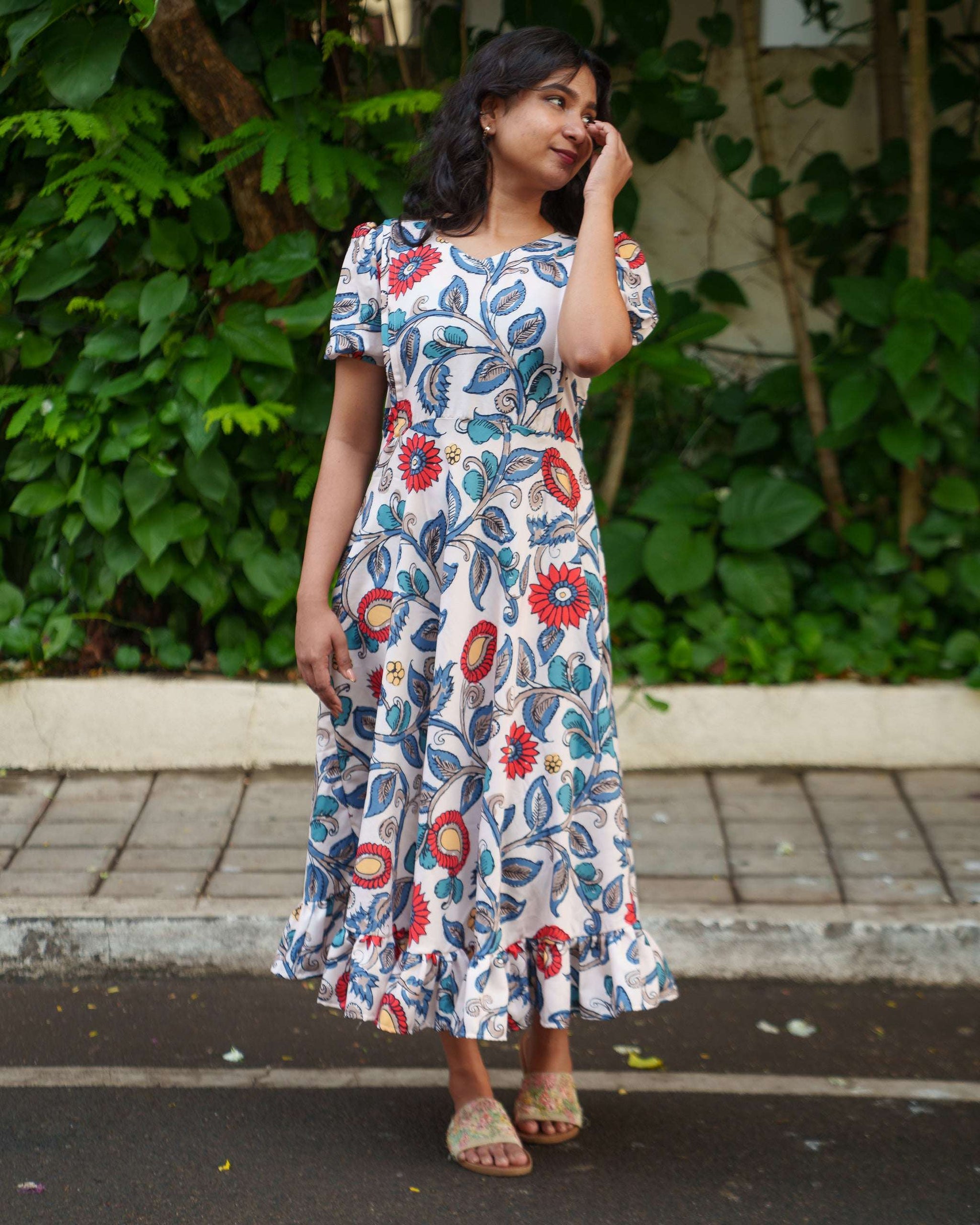 Pastel rayon summer dress with feeding zippers