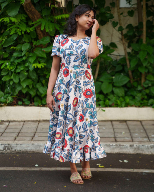 Pastel rayon summer dress with feeding zippers