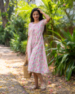 Load image into Gallery viewer, Sahana - Floral Nursing Dress/ Kurti
