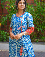 Load image into Gallery viewer, Samudra - Indigo Cotton Regular Kurti
