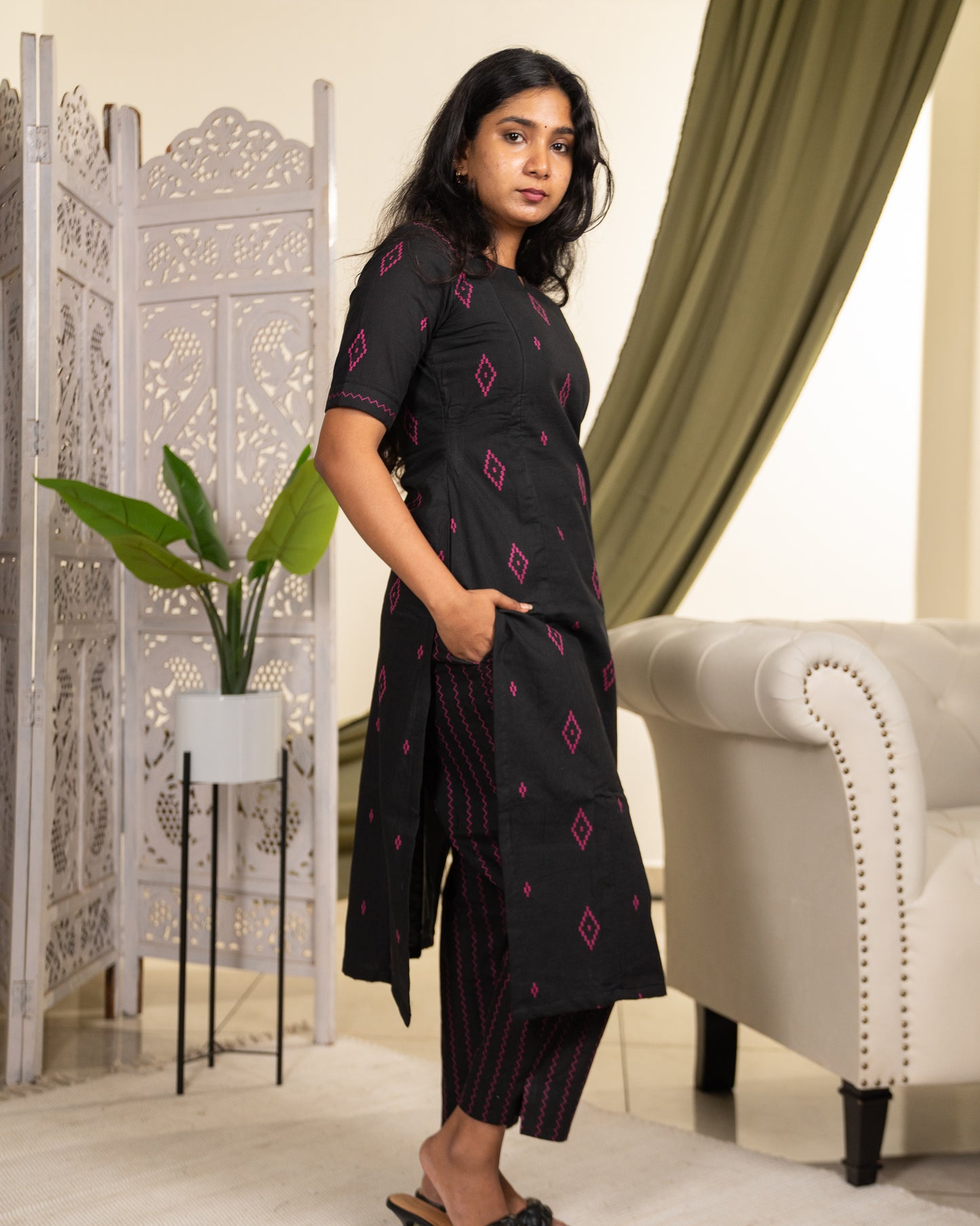 cotton maxi dress india, lightweight handloom cotton dress, sustainable cotton clothing india, eco friendly cotton dress, everyday cotton kurti, office wear cotton kurti, festive floral cotton dress, floral ikat cotton dress, pastel floral dress, elegant cotton dress for festivals, Feeding friendly , Affordable clothing, Chennai brands, Chennai clothing brands
