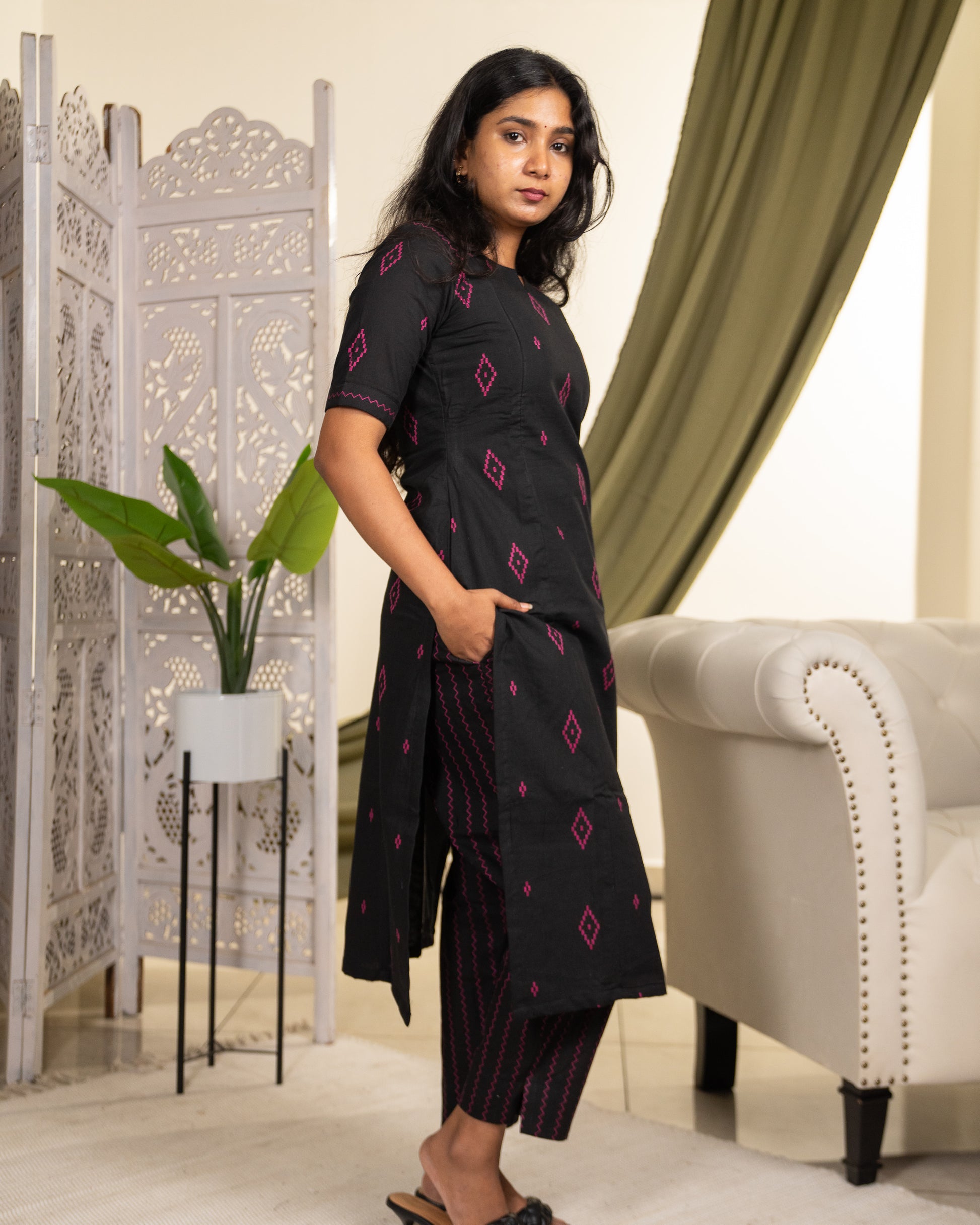 cotton maxi dress india, lightweight handloom cotton dress, sustainable cotton clothing india, eco friendly cotton dress, everyday cotton kurti, office wear cotton kurti, festive floral cotton dress, floral ikat cotton dress, pastel floral dress, elegant cotton dress for festivals, Feeding friendly , Affordable clothing, Chennai brands, Chennai clothing brands