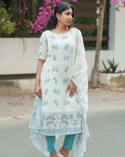 Siya Green - Kurti with Dupatta - Feeding
