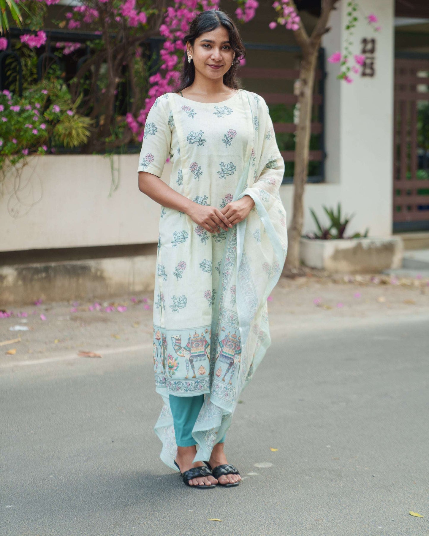 Siya Green - Kurti with Dupatta - Regular