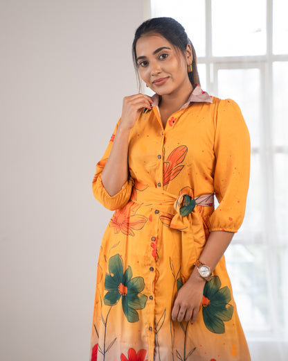 cotton maxi dress india, lightweight handloom cotton dress, sustainable cotton clothing india, eco friendly cotton dress, everyday cotton kurti, office wear cotton kurti, festive floral cotton dress, floral ikat cotton dress, pastel floral dress, elegant cotton dress for festivals, Feeding friendly , Affordable clothing, Chennai brands, Chennai clothing brands