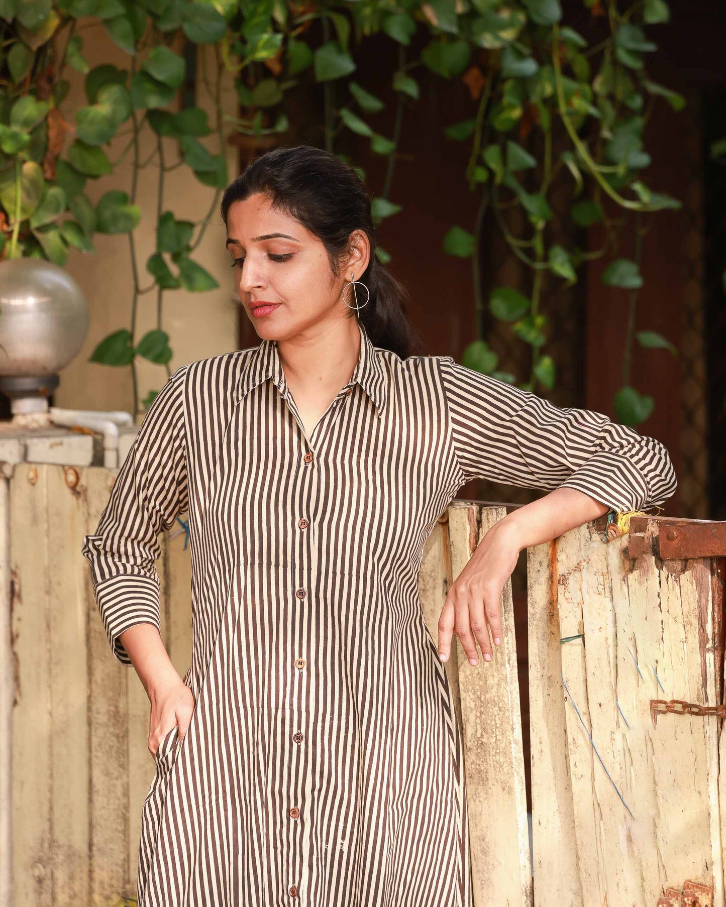 Tara - Cotton Shirt Dress - Feeding & Regular