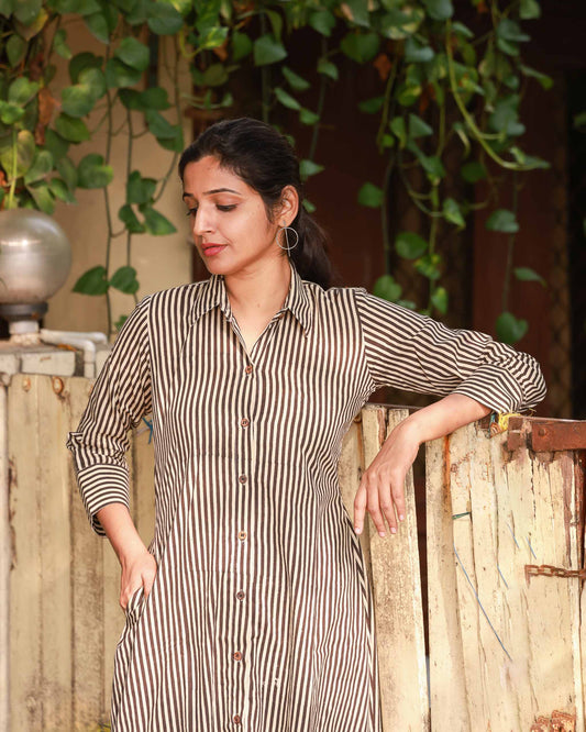 Tara - Cotton Shirt Dress - Feeding & Regular