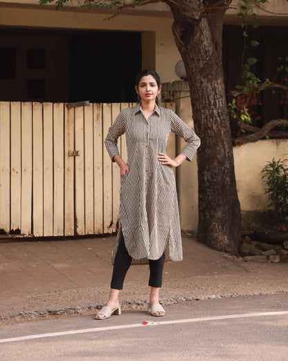 Tara - Cotton Shirt Dress - Feeding & Regular