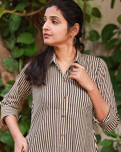 Tara - Cotton Shirt Dress - Feeding & Regular