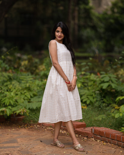 cotton maxi dress india, lightweight handloom cotton dress, sustainable cotton clothing india, eco friendly cotton dress, everyday cotton kurti, office wear cotton kurti, festive floral cotton dress, floral ikat cotton dress, pastel floral dress, elegant cotton dress for festivals, Feeding friendly , Affordable clothing, Chennai brands, Chennai clothing brands