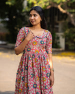 Load image into Gallery viewer, Varshini - Kalamkari Nursing Dress
