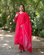 Load image into Gallery viewer, Veera  - Nursing Festive Silk Kurti set &amp; Dupatta
