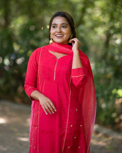 Veera  - Nursing Festive Silk Kurti set & Dupatta
