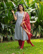 Load image into Gallery viewer, Vidya - Nursing Festive Kurti set with Dupatta
