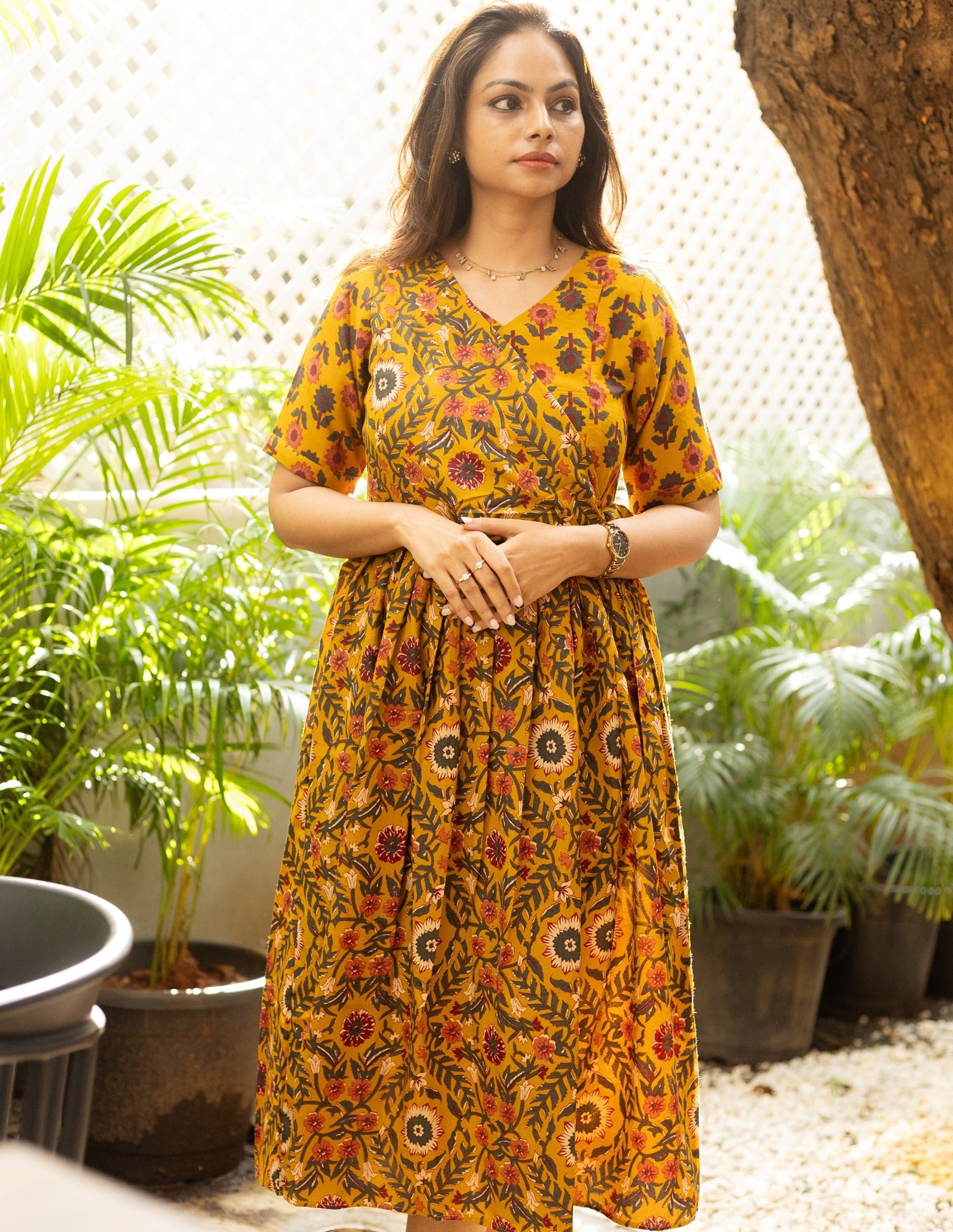 cotton maxi dress india, lightweight handloom cotton dress, sustainable cotton clothing india, eco friendly cotton dress, everyday cotton kurti, office wear cotton kurti, festive floral cotton dress, floral ikat cotton dress, pastel floral dress, elegant cotton dress for festivals, Feeding friendly , Affordable clothing, Chennai brands, Chennai clothing brands