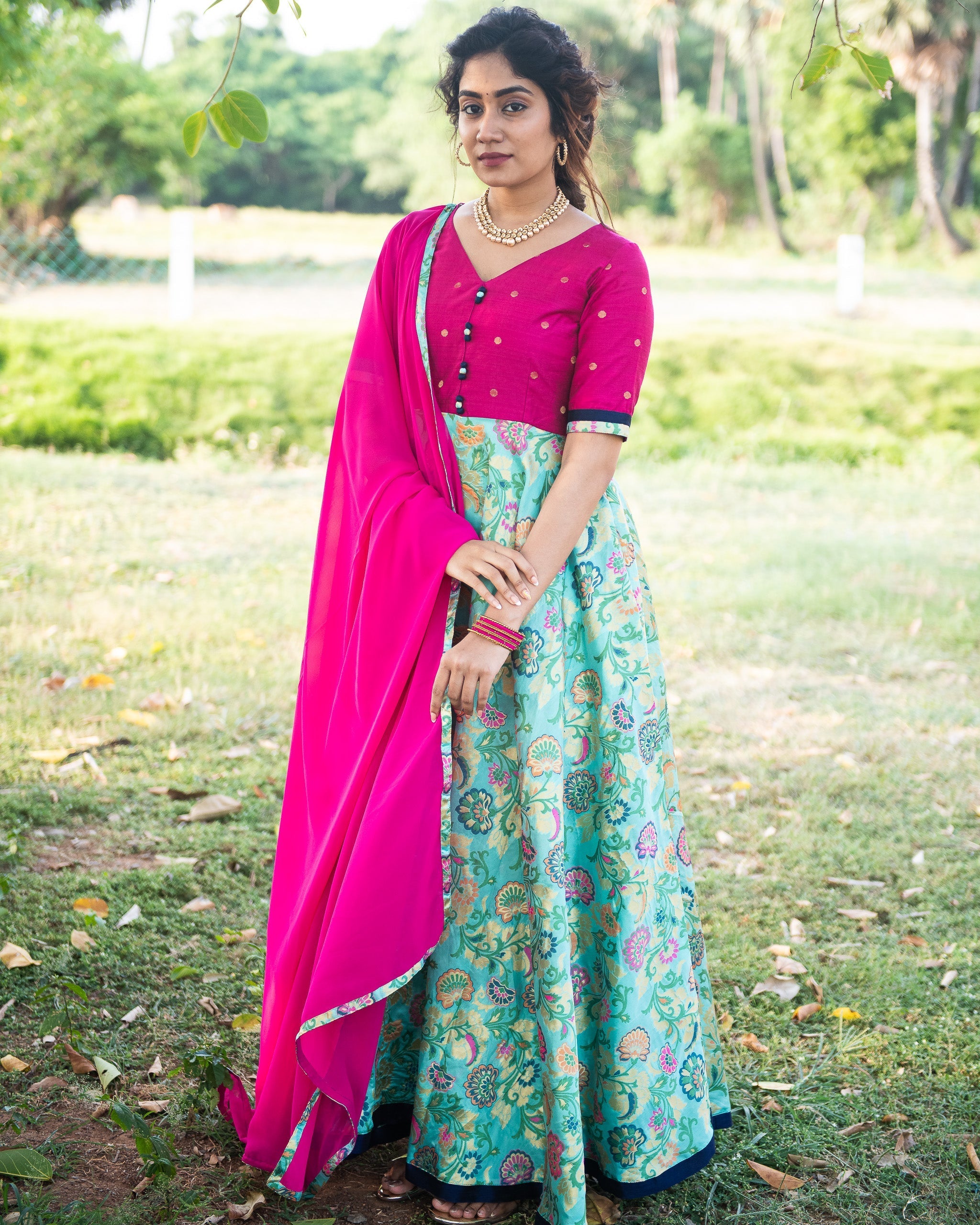 Brocade anarkali outlet suit