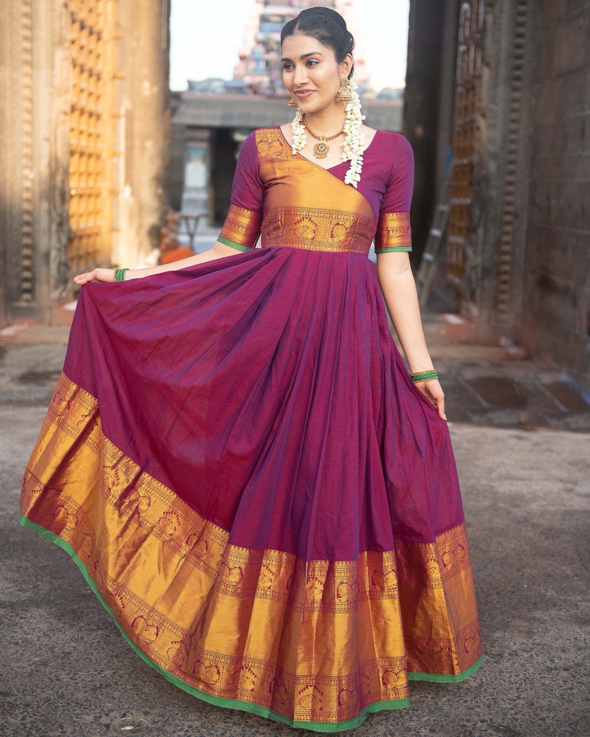 Sweetheart Neckline Embroidered Anarkali Gown | The Grand Trunk