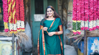 Mandara : A green & maroon Festive set - Regular