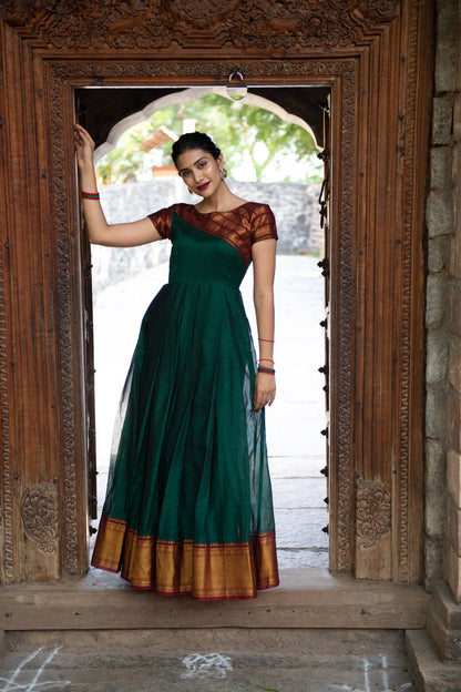narayanpet dress,silk cotton dress,cotton dress,dress with zari,customise option,silk dress,ethnic wear,indian wear,traditional wear,indian dress,pleated dress,short sleeve dress,knee length dress,full length dress,festive wear