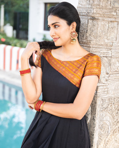 narayanpet dress,silk cotton dress,cotton dress,dress with zari,customise option,silk dress,ethnic wear,indian wear,traditional wear,indian dress,pleated dress,short sleeve dress,knee length dress,full length dress,festive wear