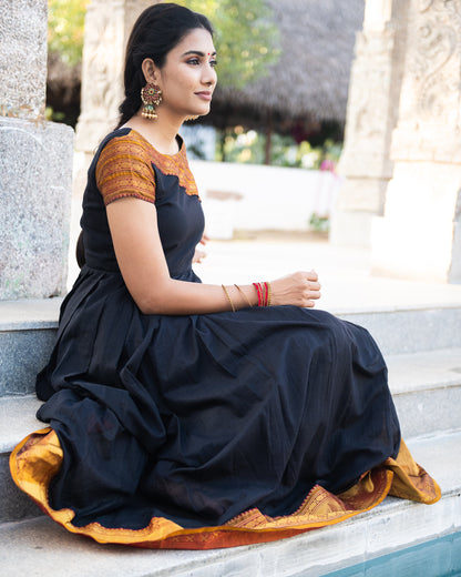narayanpet dress,silk cotton dress,cotton dress,dress with zari,customise option,silk dress,ethnic wear,indian wear,traditional wear,indian dress,pleated dress,short sleeve dress,knee length dress,full length dress,festive wear