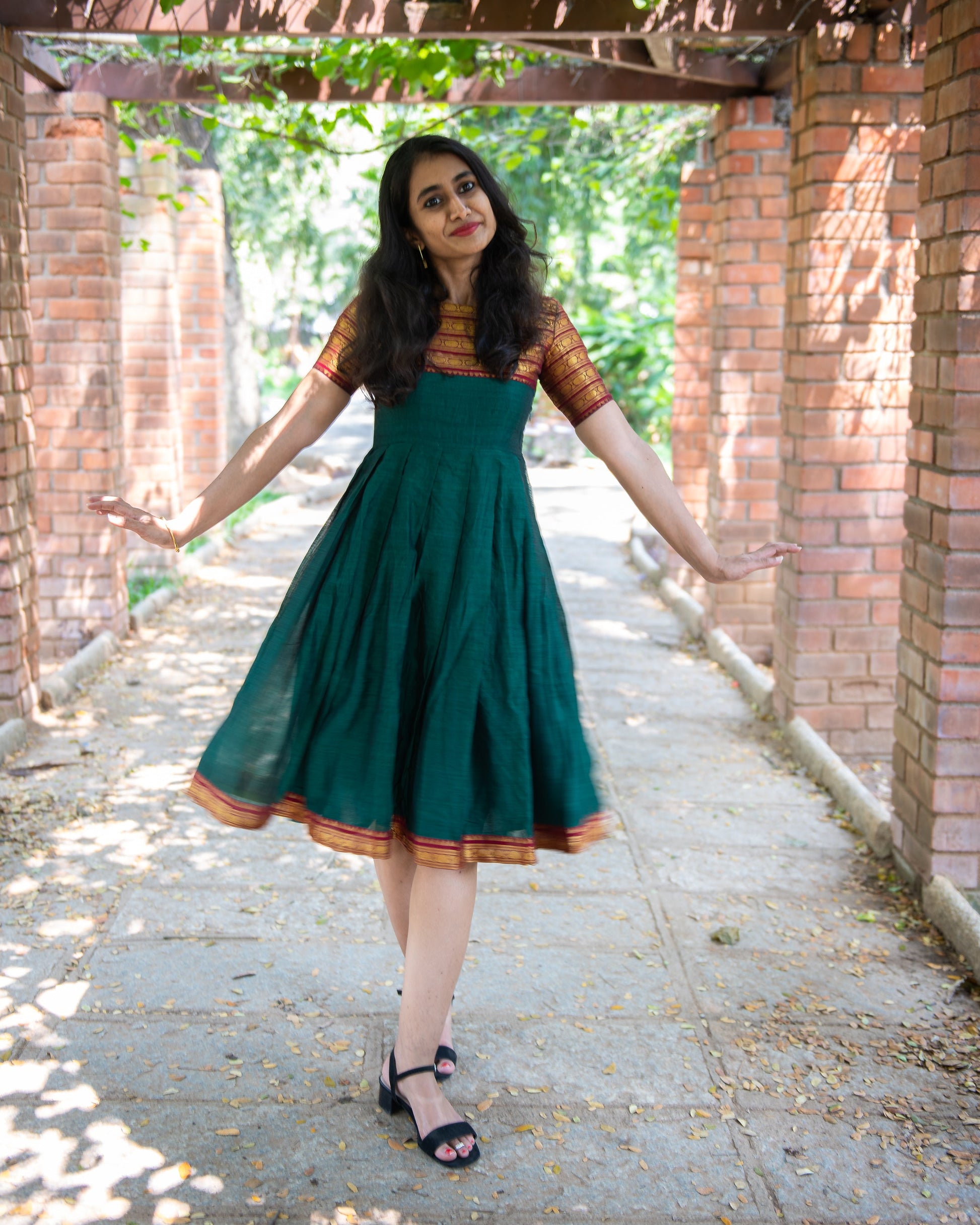 narayanpet dress,silk cotton dress,cotton dress,dress with zari,customise option,silk dress,ethnic wear,indian wear,traditional wear,indian dress,pleated dress,short sleeve dress,knee length dress,full length dress,festive wear