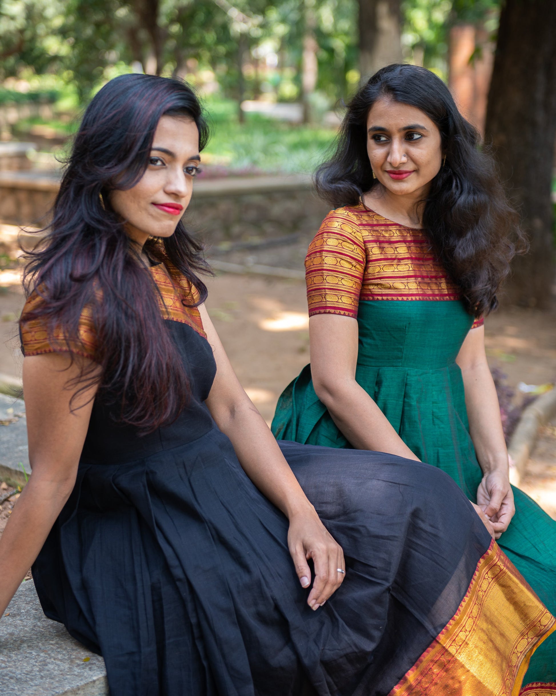 narayanpet dress,silk cotton dress,cotton dress,dress with zari,customise option,silk dress,ethnic wear,indian wear,traditional wear,indian dress,pleated dress,short sleeve dress,knee length dress,full length dress,festive wear